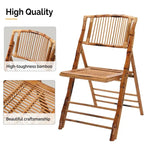 Chaise pliante en rotin et bambou pour l'extérieur et l'intérieur