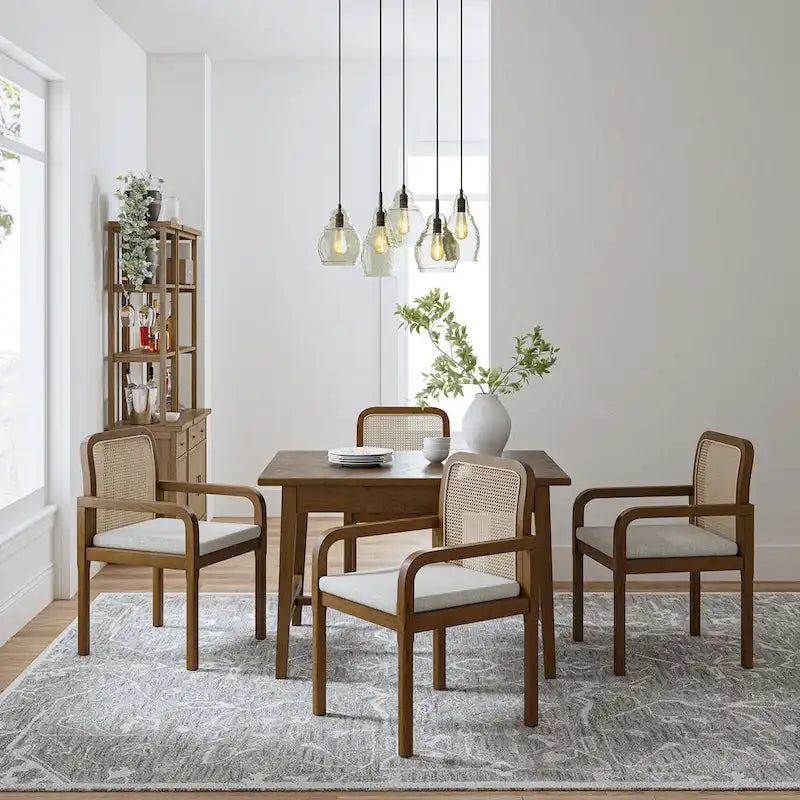 Chaise de salle à manger moderne en rotin avec coussin amovible | Style Bohème