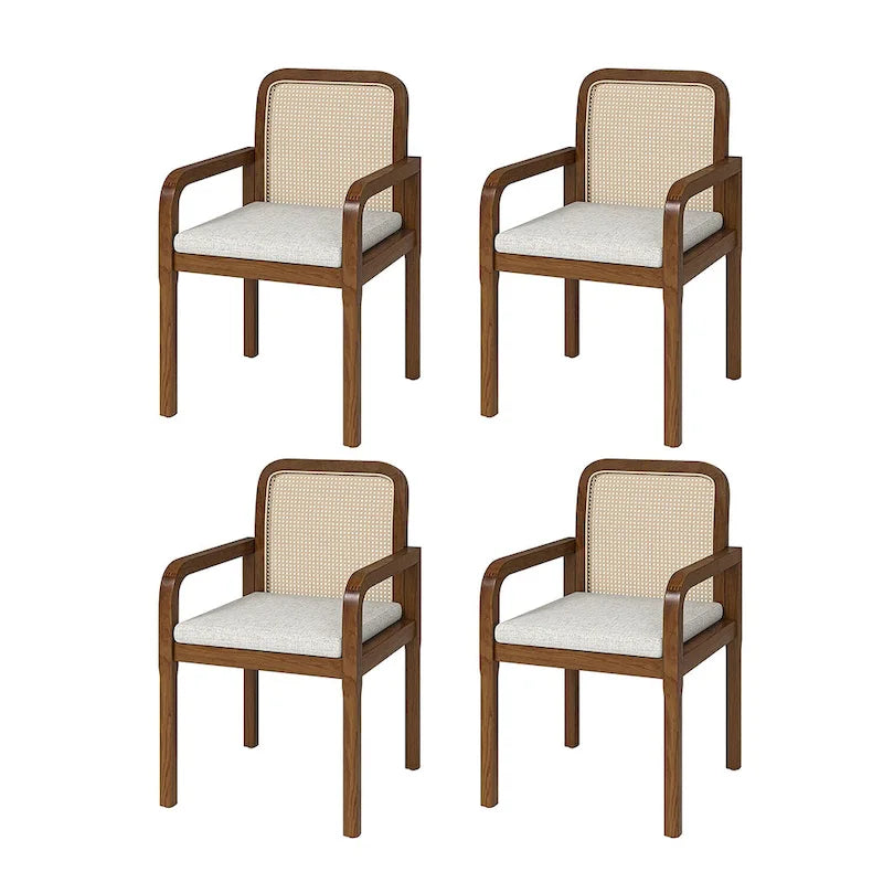 Chaise de salle à manger moderne en rotin avec coussin amovible | Style Bohème