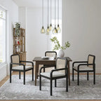 Chaise de salle à manger moderne en rotin avec coussin amovible | Style Bohème