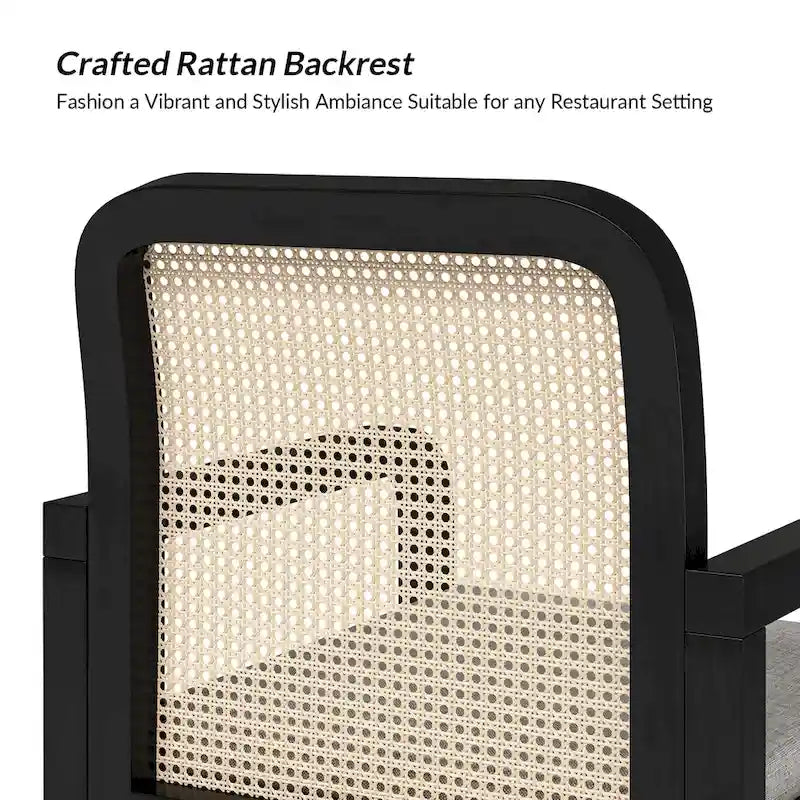 Chaise de salle à manger moderne en rotin avec coussin amovible | Style Bohème