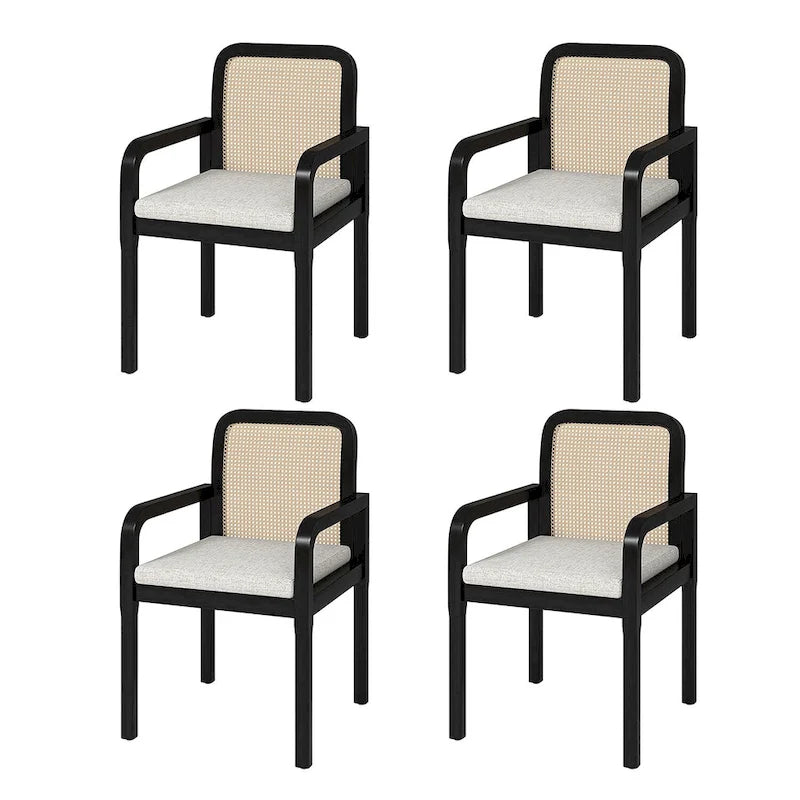 Chaise de salle à manger moderne en rotin avec coussin amovible | Style Bohème