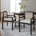 Chaise de salle à manger moderne en rotin avec coussin amovible | Style Bohème