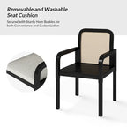 Chaise de salle à manger moderne en rotin avec coussin amovible | Style Bohème