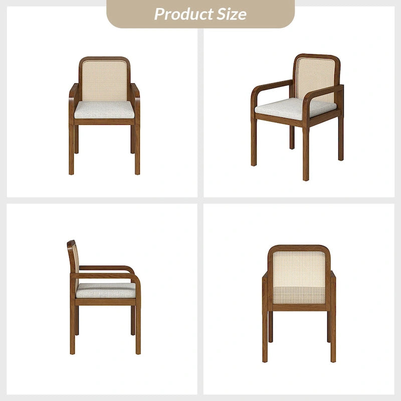 Chaise de salle à manger moderne en rotin avec coussin amovible | Style Bohème