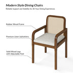 Chaise de salle à manger moderne en rotin avec coussin amovible | Style Bohème