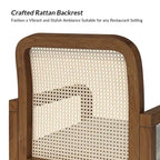 Chaise de salle à manger moderne en rotin avec coussin amovible | Style Bohème