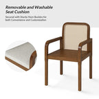 Chaise de salle à manger moderne en rotin avec coussin amovible | Style Bohème