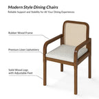 Chaise de salle à manger moderne en rotin avec coussin amovible | Style Bohème