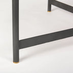 Table basse ronde 42 po en bois massif brun moyen Marquisa avec cadre en fer noir - 42L x 42P x 19H