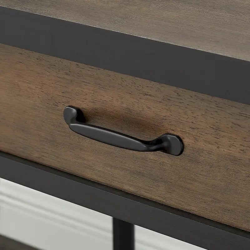 Table d'appoint latérale en bois du milieu du siècle avec tiroir