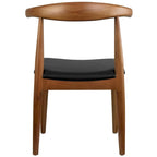 Chaise de salle à manger en bois massif et cuir PU avec coussin, accoudoirs, pour cuisine, siège rembourré, chambre, hôtel, restaurant, travail