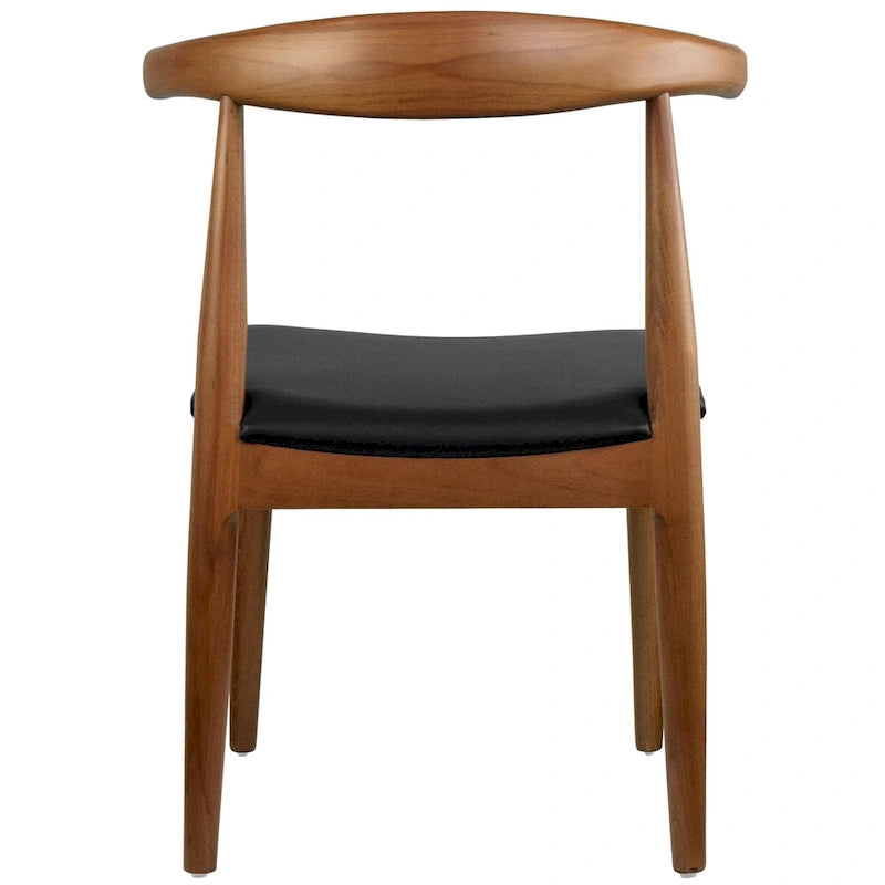 Chaise de salle à manger en bois massif et cuir PU avec coussin, accoudoirs, pour cuisine, siège rembourré, chambre, hôtel, restaurant, travail