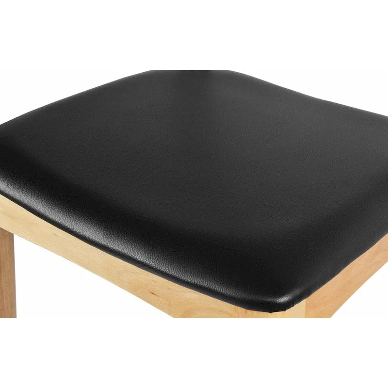 Chaise de salle à manger en bois massif et cuir PU avec coussin, accoudoirs, pour cuisine, siège rembourré, chambre, hôtel, restaurant, travail