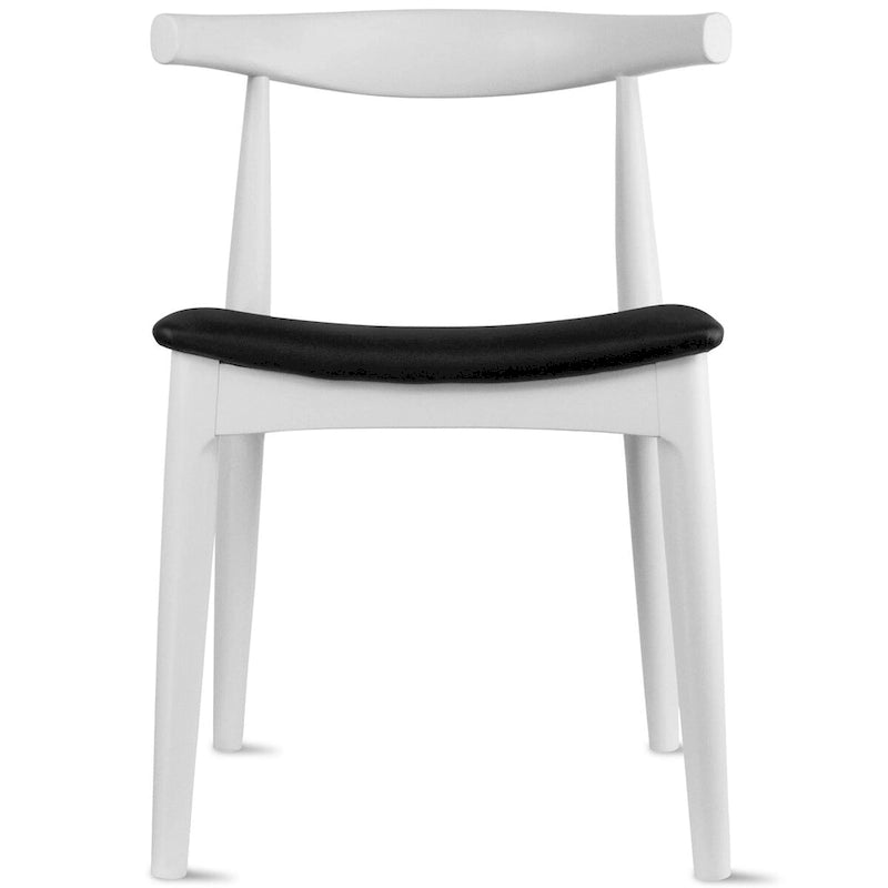 Chaise de salle à manger en bois massif et cuir PU avec coussin, accoudoirs, pour cuisine, siège rembourré, chambre, hôtel, restaurant, travail