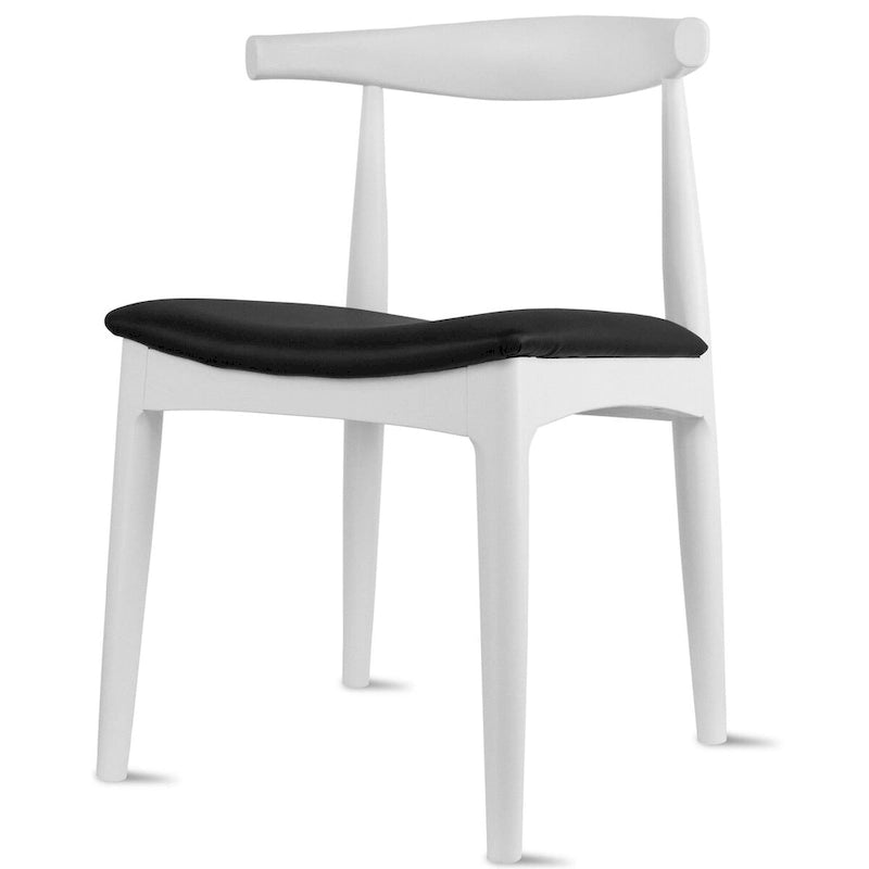 Chaise de salle à manger en bois massif et cuir PU avec coussin, accoudoirs, pour cuisine, siège rembourré, chambre, hôtel, restaurant, travail