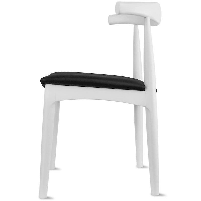 Chaise de salle à manger en bois massif et cuir PU avec coussin, accoudoirs, pour cuisine, siège rembourré, chambre, hôtel, restaurant, travail
