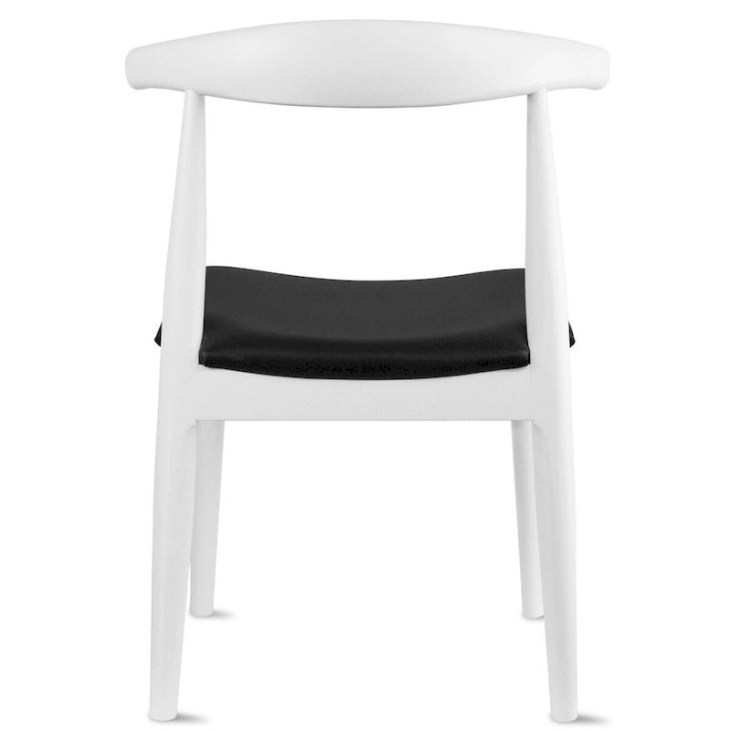 Chaise de salle à manger en bois massif et cuir PU avec coussin, accoudoirs, pour cuisine, siège rembourré, chambre, hôtel, restaurant, travail