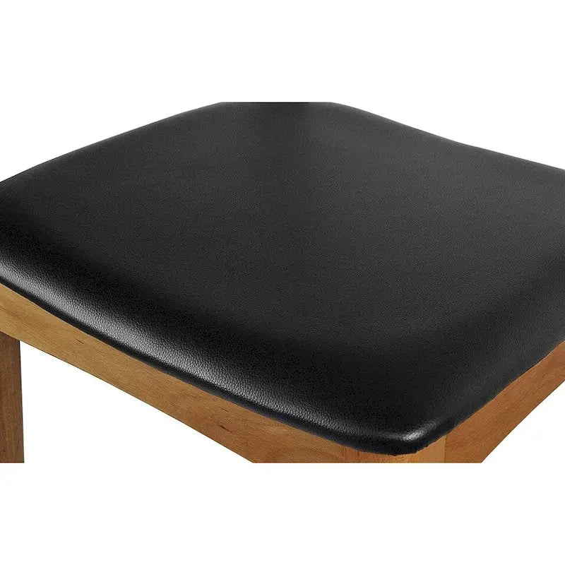 Chaise de salle à manger en bois massif et cuir PU avec coussin, accoudoirs, pour cuisine, siège rembourré, chambre, hôtel, restaurant, travail