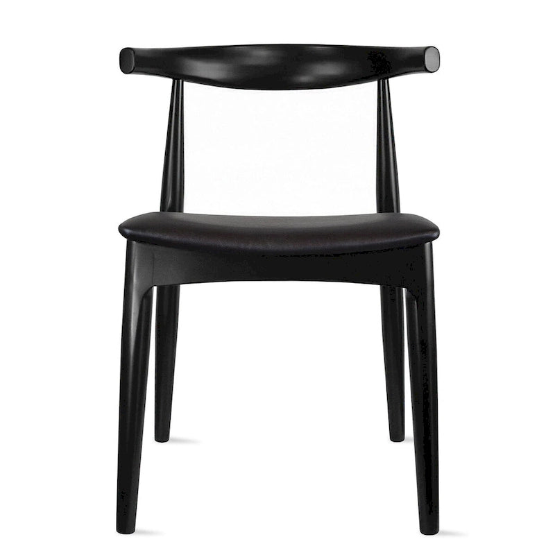 Chaise de salle à manger en bois massif et cuir PU avec coussin, accoudoirs, pour cuisine, siège rembourré, chambre, hôtel, restaurant, travail