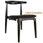 Chaise de salle à manger en bois massif et cuir PU avec coussin, accoudoirs, pour cuisine, siège rembourré, chambre, hôtel, restaurant, travail
