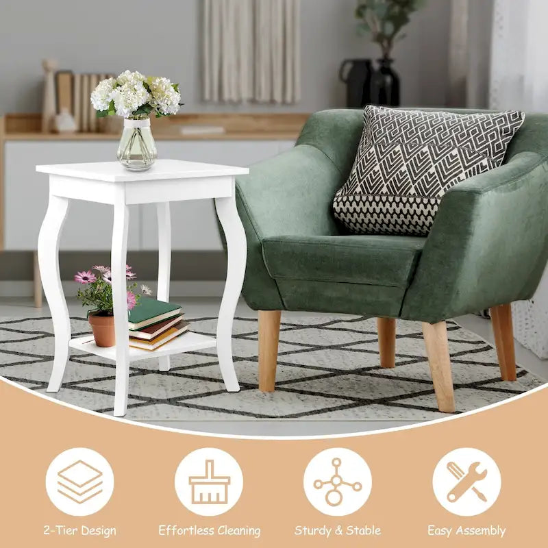 Tables d'appoint Accent avec étagère - 16 x 16 x 24 (L x l x H)