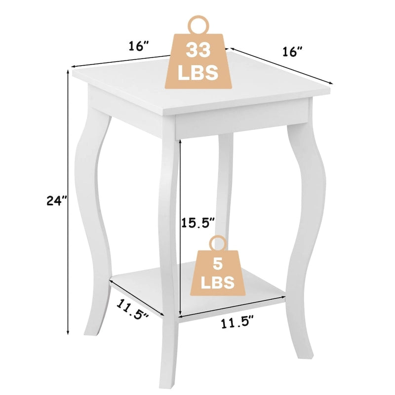 Tables d'appoint Accent avec étagère - 16 x 16 x 24 (L x l x H)