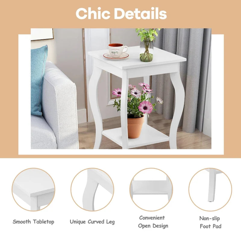 Tables d'appoint Accent avec étagère - 16 x 16 x 24 (L x l x H)