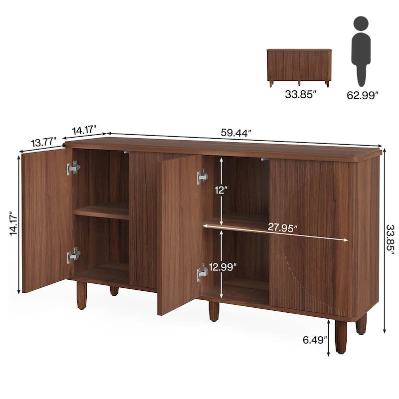 Bahut moderne de 150 cm avec portes