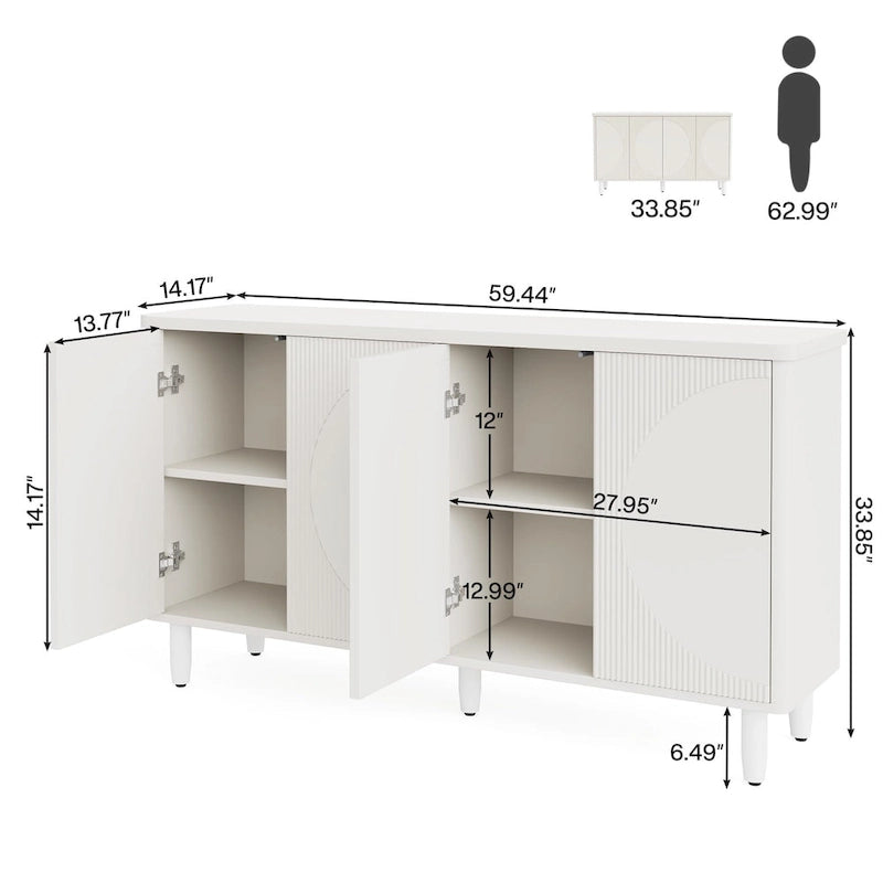 Bahut moderne de 150 cm avec portes