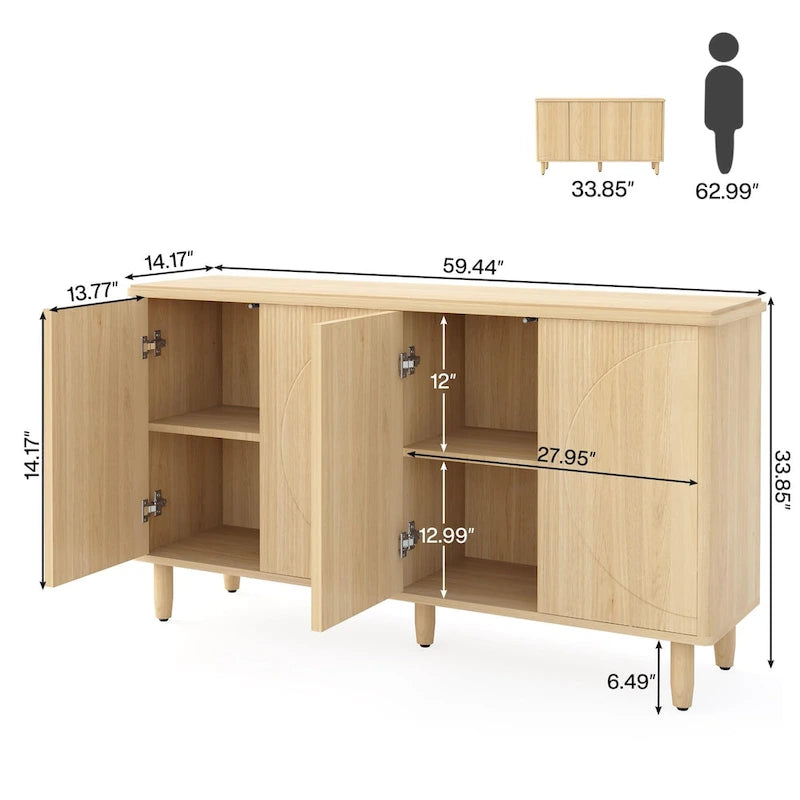 Bahut moderne de 150 cm avec portes