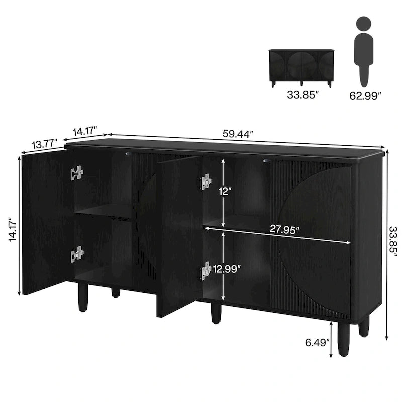 Bahut moderne de 150 cm avec portes