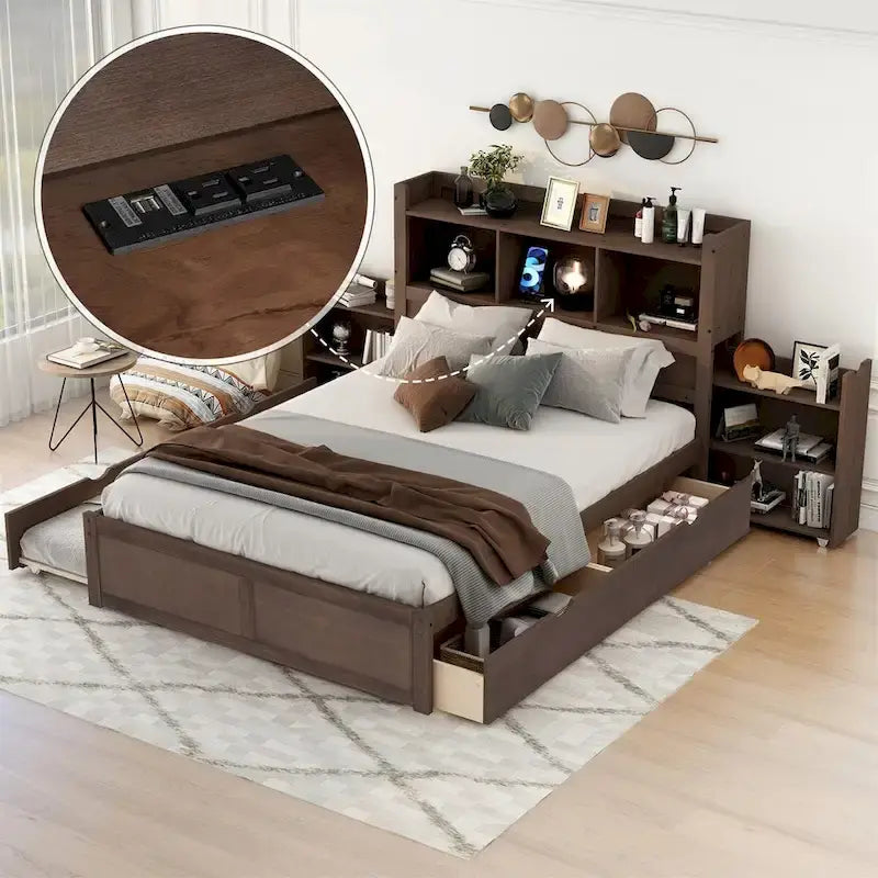 Cadre de lit plateforme rembourré | Tête de lit capitonnée | Grand lit et très grand lit | Meubles de chambre à coucher
