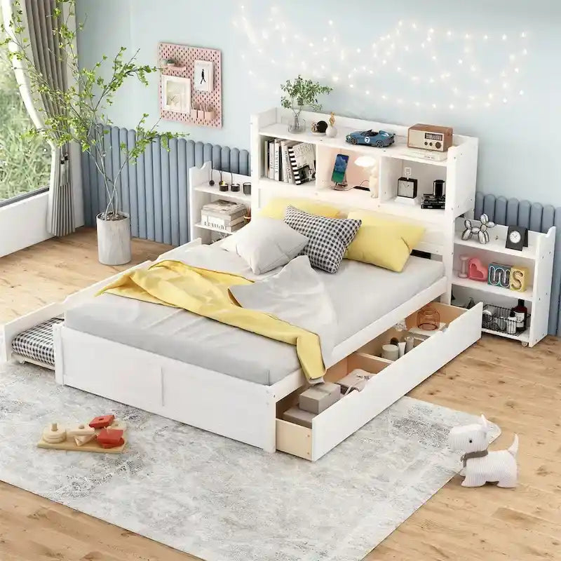 Cadre de lit plateforme rembourré | Tête de lit capitonnée | Grand lit et très grand lit | Meubles de chambre à coucher
