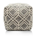 Pouf repose-pieds artisanal en laine et coton pour le salon, la chambre et la salle familiale (40x40x40)