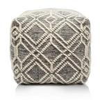 Pouf repose-pieds artisanal en laine et coton pour le salon, la chambre et la salle familiale (40x40x40)