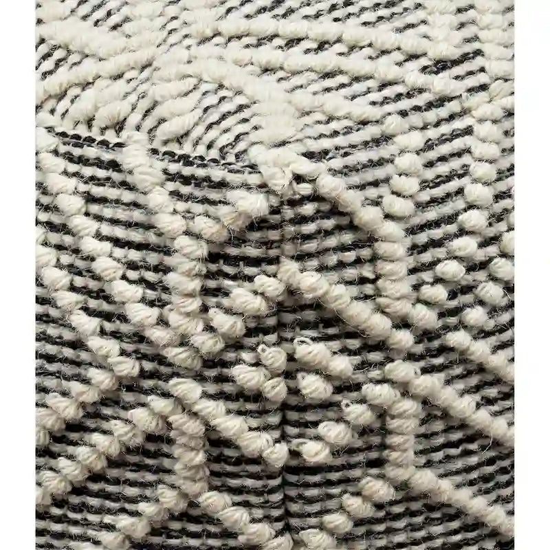 Pouf repose-pieds artisanal en laine et coton pour le salon, la chambre et la salle familiale (40x40x40)
