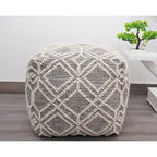 Pouf repose-pieds artisanal en laine et coton pour le salon, la chambre et la salle familiale (40x40x40)