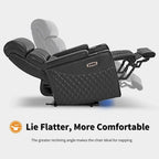 Fauteuil inclinable électrique MCombo, Canapé inclinable électrique avec appuie-tête réglable et port USB et Type C, Similicuir HTS432