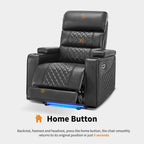 Fauteuil inclinable électrique MCombo, Canapé inclinable électrique avec appuie-tête réglable et port USB et Type C, Similicuir HTS432