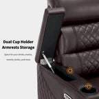 Fauteuil inclinable électrique MCombo, Canapé inclinable électrique avec appuie-tête réglable et port USB et Type C, Similicuir HTS432