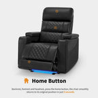 Fauteuil inclinable électrique MCombo, Canapé inclinable électrique avec appuie-tête réglable et port USB et Type C, Similicuir HTS432