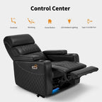 Fauteuil inclinable électrique MCombo, Canapé inclinable électrique avec appuie-tête réglable et port USB et Type C, Similicuir HTS432