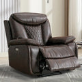 Fauteuil inclinable électrique en cuir avec repose-pieds confortable pour le salon