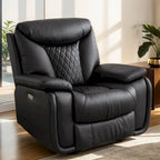 Fauteuil inclinable électrique en cuir avec repose-pieds confortable pour le salon