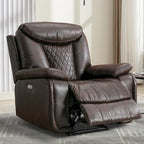 Fauteuil inclinable électrique en cuir avec repose-pieds confortable pour le salon