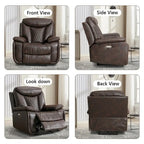 Fauteuil inclinable électrique en cuir avec repose-pieds confortable pour le salon