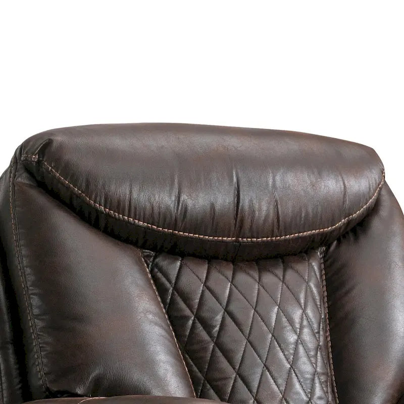 Fauteuil inclinable électrique en cuir avec repose-pieds confortable pour le salon