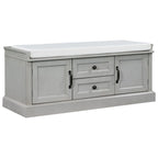 Storage Bench with 2 Drawers, 2 Cabinets and Removable Cushion - 42.5L x 15.9W x 17.5H