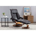Fauteuil inclinable et ottoman en cuir pleine fleur